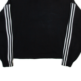 ADIDAS ORIGINALS Womens Sweatshirt Black Button Neck UK 8