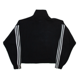 ADIDAS ORIGINALS Womens Sweatshirt Black Button Neck UK 8