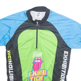 EXHIBTIONISM The Rolling Stones Womens T-Shirt Green 1/4 Zip L