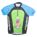 EXHIBTIONISM The Rolling Stones Womens T-Shirt Green 1/4 Zip L