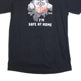 GILDAN Covid 19 Im Safe At Home. Mens T-Shirt Black M