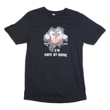 GILDAN Covid 19 Im Safe At Home. Mens T-Shirt Black M