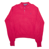 POLO SPORT RALPH LAUREN Mens Jumper Red Collared Tight Knit L