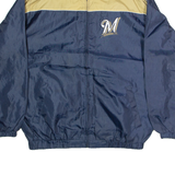 MLB Milwaukee Brewers Mens Jacket Blue USA L