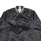 SPORTSMASTER Mens Varsity Jacket Black Nylon USA L