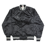 SPORTSMASTER Mens Varsity Jacket Black Nylon USA L