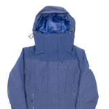 SALOMON Womens Ski Coat Blue Nylon Hooded S