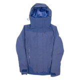SALOMON Womens Ski Coat Blue Nylon Hooded S