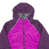 REEBOK Womens Puffer Coat Purple Hooded M