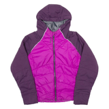 REEBOK Womens Puffer Coat Purple Hooded M