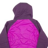 REEBOK Womens Puffer Coat Purple Hooded M