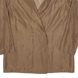 Womens Blazer Jacket Brown Satin Silk M