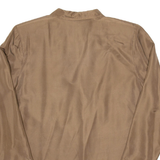 Womens Blazer Jacket Brown Satin Silk M
