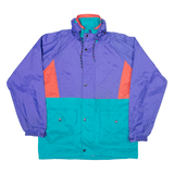 TKO Mens Windbreaker Jacket Purple Nylon Hooded Colourblock M