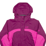 JACK WOLFSKIN Womens Rain Jacket Purple Hooded S