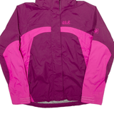 JACK WOLFSKIN Womens Rain Jacket Purple Hooded S