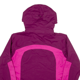 JACK WOLFSKIN Womens Rain Jacket Purple Hooded S