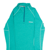 BERGHAUS Running Womens Fleece Green 1/4 Zip Tight Knit UK 12