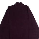 DIESEL Mens Jumper Maroon 1/4 Zip Tight Knit 2XL