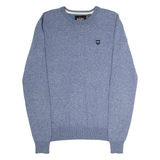 DIESEL Mens Jumper Blue Crew Neck Tight Knit S