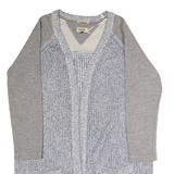HILFIGER DENIM Wrap Womens Patterned Cardigan Blue V-Neck Chunky Knit M
