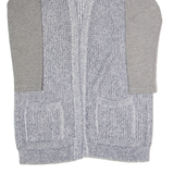 HILFIGER DENIM Wrap Womens Patterned Cardigan Blue V-Neck Chunky Knit M