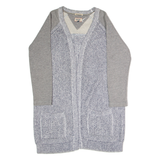HILFIGER DENIM Wrap Womens Patterned Cardigan Blue V-Neck Chunky Knit M