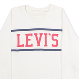 LEVI'S Cropped Womens Sweatshirt Cream Crew Neck L