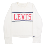 LEVI'S Cropped Womens Sweatshirt Cream Crew Neck L