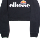 ELLESSE Cropped Womens Sweatshirt Black Crew Neck M