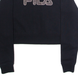 FILA Cropped Womens Sweatshirt Black Crew Neck S