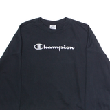 CHAMPION Oversized Womens Sweatshirt Black Crew Neck L