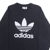 ADIDAS ORIGINALS Womens Sweatshirt Black Crew Neck UK 12