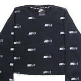 NIKE Air Cropped Womens Sweatshirt Black Crew Neck S