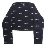 NIKE Air Cropped Womens Sweatshirt Black Crew Neck S