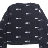NIKE Air Cropped Womens Sweatshirt Black Crew Neck S