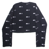 NIKE Air Cropped Womens Sweatshirt Black Crew Neck S