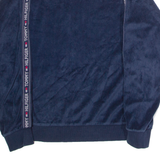 TOMMY HILFIGER Velour Mens Sweatshirt Blue Crew Neck XS