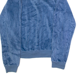 ROYAL PLUSH Velour Mens Sweatshirt Blue Collared 90s M