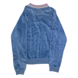 ROYAL PLUSH Velour Mens Sweatshirt Blue Collared 90s M