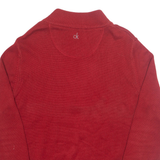 CALVIN KLEIN GOLF Mens Jumper Red 1/4 Zip Tight Knit M