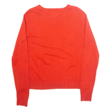TOMMY HILFIGER GOLF Womens Jumper Orange V-Neck Tight Knit M