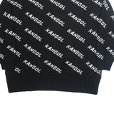 KANGOL Womens Patterned Jumper Black High Neck Tight Knit UK 16