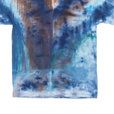 HANES Mens Tie Dye T-Shirt Blue Crew Neck M