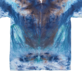 HANES Mens Tie Dye T-Shirt Blue Crew Neck M