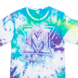 PORT & COMPANY Mens Tie Dye T-Shirt Blue Crew Neck S