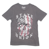 JACK & JONES Mens T-Shirt Grey Crew Neck S