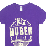 GILDAN It's A Huber Thing Mens T-Shirt Purple Crew Neck S