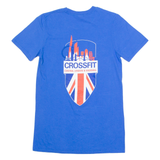 GILDAN Crossfit Mens T-Shirt Blue Crew Neck S