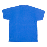 FRUIT OF THE LOOM Finland Lapland Reindeer Mens T-Shirt Blue Crew Neck L